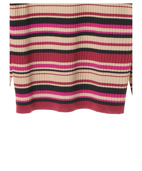 AMERICAN HOLIC（アメリカンホリック）の「・12col.モックネックリブニット（トップス・杢グレー/ブラック/ライトベージュ/グレーベージュ/イエロー/グリーン/ネイビー/パープル/マルチ/ボーダーアイボリー/ボーダーキャメル/ボーダーネイビー・F）」の6枚目の写真