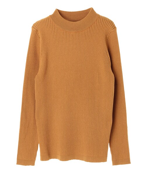 AMERICAN HOLIC（アメリカンホリック）の「・12col.モックネックリブニット（トップス・杢グレー/ブラック/ライトベージュ/グレーベージュ/イエロー/グリーン/ネイビー/パープル/マルチ/ボーダーアイボリー/ボーダーキャメル/ボーダーネイビー・F）」の11枚目の写真