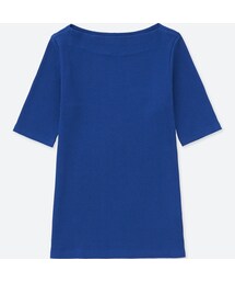 UNIQLO | リブボートネックT（5分袖）(Tシャツ/カットソー)