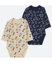 UNIQLO | ピーナッツクルーネックボディ（長袖・2枚組）70-90サイズ(その他ベビー用品)