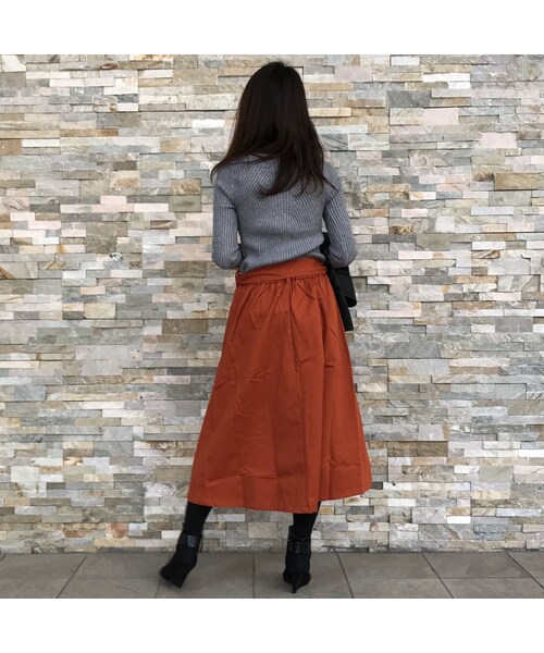copine(コピン)の「【期間限定価格】綿ツイルサッシュベルト付きタックカラースカート【クリックポスト対象商品】(スカート・レディース・その他)」の4枚目の写真