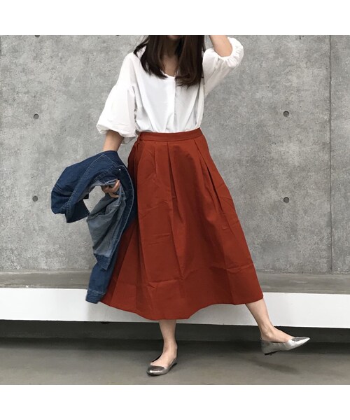 copine(コピン)の「【期間限定価格】綿ツイルサッシュベルト付きタックカラースカート【クリックポスト対象商品】(スカート・レディース・その他)」の9枚目の写真