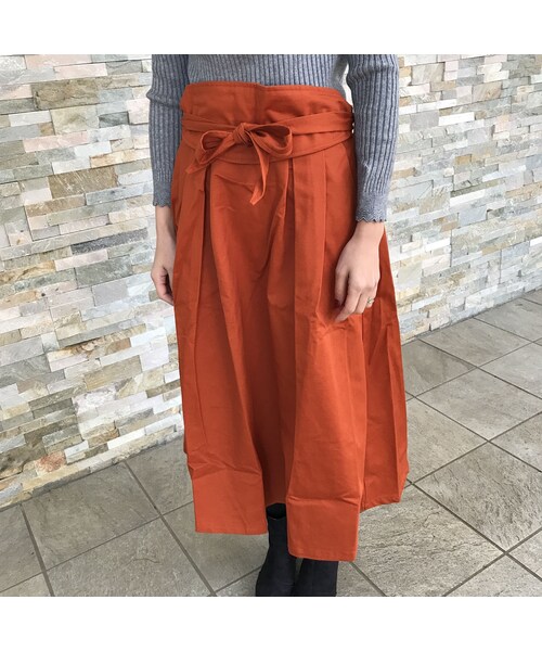 copine(コピン)の「【期間限定価格】綿ツイルサッシュベルト付きタックカラースカート【クリックポスト対象商品】(スカート・レディース・その他)」の13枚目の写真