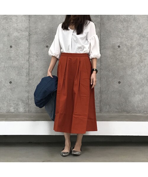copine(コピン)の「【期間限定価格】綿ツイルサッシュベルト付きタックカラースカート【クリックポスト対象商品】(スカート・レディース・その他)」の10枚目の写真