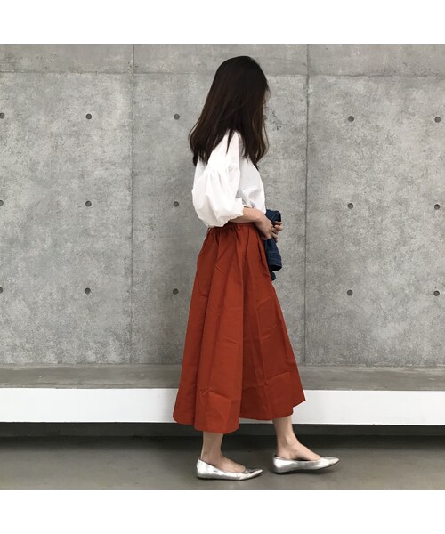 copine(コピン)の「【期間限定価格】綿ツイルサッシュベルト付きタックカラースカート【クリックポスト対象商品】(スカート・レディース・その他)」の8枚目の写真