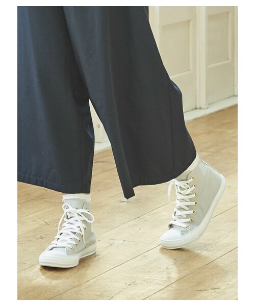 earth music&ecology（アースミュージックアンドエコロジー）の「【WEB先行予約】converse×earth ハイカットスニーカー（シューズ・ホワイト/ライトグレー/ブラック・5cm/23cm/24cm）」の5枚目の写真
