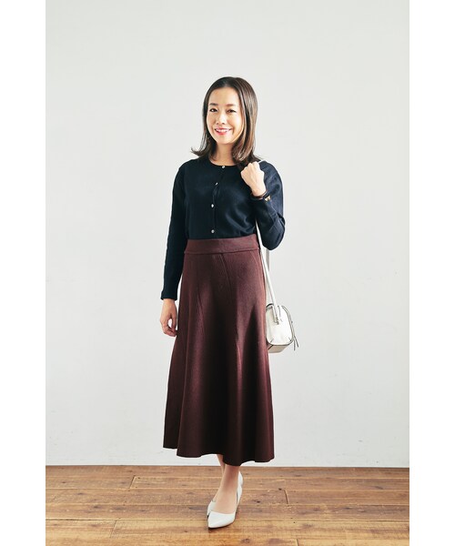 COHINA（コヒナ）の「縦編みニットフレアスカート（スカート・レディース・ブラック/ベージュ/ブラウン・XS/S）」の7枚目の写真