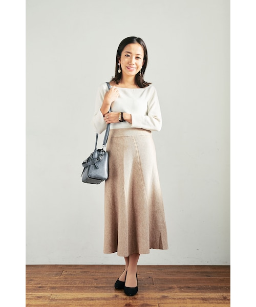 COHINA（コヒナ）の「縦編みニットフレアスカート（スカート・レディース・ブラック/ベージュ/ブラウン・XS/S）」の9枚目の写真