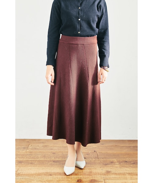 COHINA（コヒナ）の「縦編みニットフレアスカート（スカート・レディース・ブラック/ベージュ/ブラウン・XS/S）」の2枚目の写真