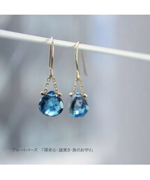 anq. | 【anq.】K18/K10・マロンピアス 【誕生石・ギフト】ブルートパーズ(ピアス（両耳用）)