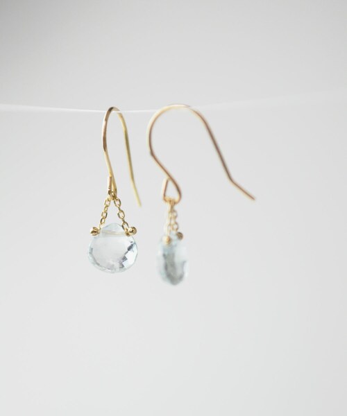 anq.(アンク)の「【anq.】K18/K10・マロンピアス 【誕生石・ギフト】3月アクアマリン(ピアス(両耳用)・レディース・その他)」の3枚目の写真