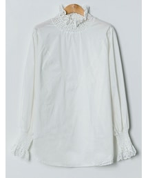 fd style | [22XX]アイレットレース切替モックネックブラウス(シャツ/ブラウス)