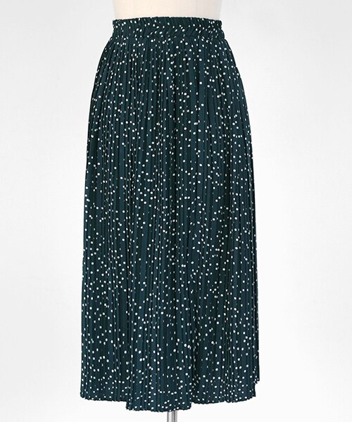 DHOLIC（ディーホリック）の「ドットプリーツミモレスカート（スカート・レディース・ブラウン/ブラック/グリーン・FREE）」の3枚目の写真