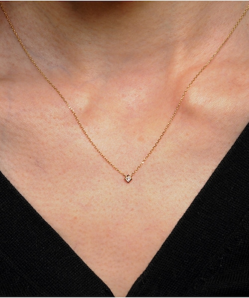 two ply（トゥープライ）の「トゥー プライ 141 プリンセスカット 一粒ダイヤモンド ネックレス（ネックレス・レディース・ゴールド・40cm）」の7枚目の写真