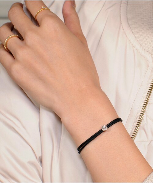 two ply（トゥープライ）の「トゥープライ 636 ラジアル パターン キュービックジルコニア ワックスコード ブレスレット（ブレスレット・レディース・シルバー・Free）」の8枚目の写真