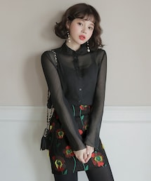 DHOLIC | キャミSETハイネックシアーブラウス(シャツ/ブラウス)