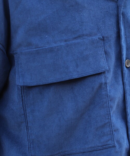 LIDNM（リドム）の「コーデュロイミリタリーシャツアウター（シャツ/ブラウス・メンズ・ブルー・S,M,L）」の4枚目の写真