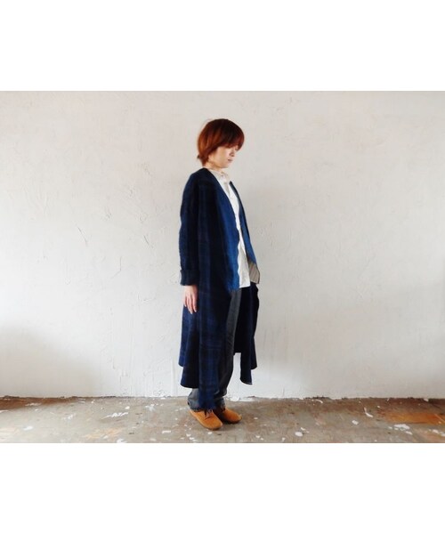 takuroh shirafuji（タクロウシラフジ）の「takuroh shirafuji x trico1947[Indigo dye Coat : One and only]（その他アウター・レディース・その他）」の2枚目の写真