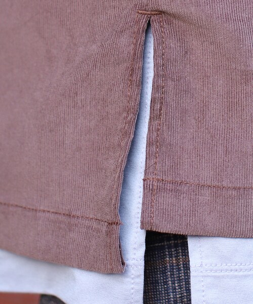 LIDNM（リドム）の「コーデュロイミリタリーシャツアウター（シャツ/ブラウス・メンズ・ブラウン・S,M,L）」の7枚目の写真