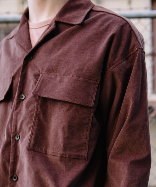 LIDNM（リドム）の「コーデュロイミリタリーシャツアウター（シャツ/ブラウス・メンズ・ブラウン・S,M,L）」の9枚目の写真