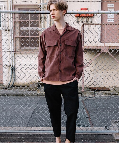 LIDNM（リドム）の「コーデュロイミリタリーシャツアウター（シャツ/ブラウス・メンズ・ブラウン・S,M,L）」の11枚目の写真