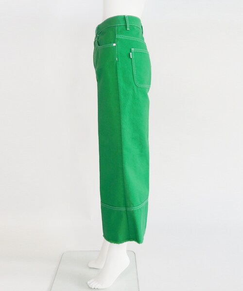 MSGM(エムエスジーエム)の「PANTS(パンツ・レディース・GREEN/BLACK・38)」の4枚目の写真