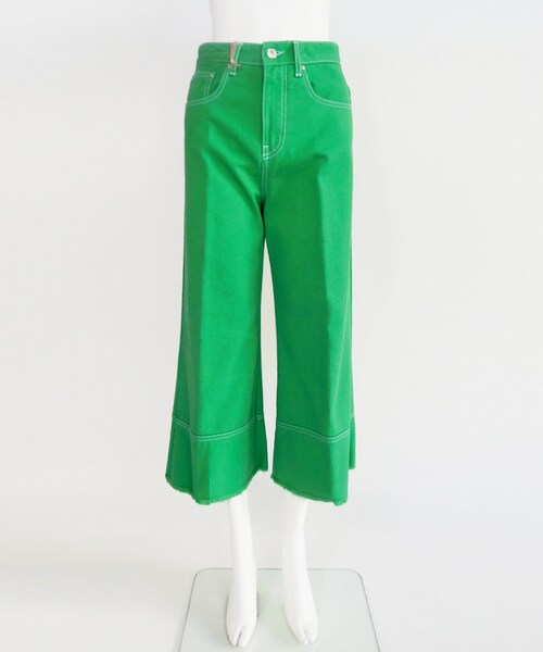 MSGM(エムエスジーエム)の「PANTS(パンツ・レディース・GREEN/BLACK・38)」の3枚目の写真
