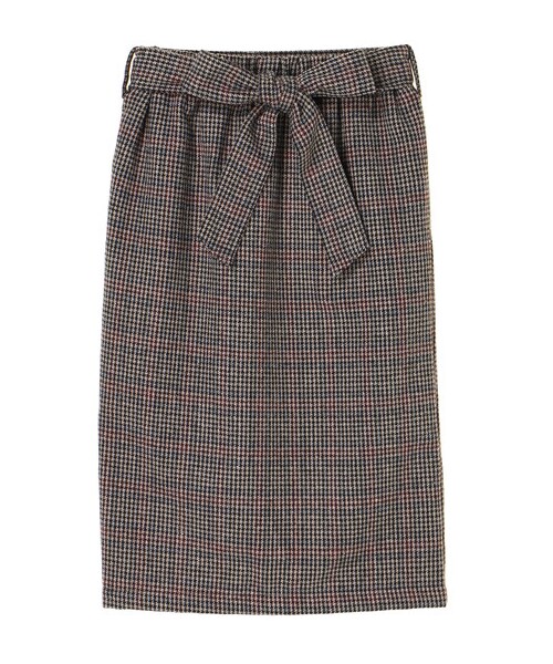 E hyphen world gallery（イーハイフンワールドギャラリー）の「・チェックペンシルスカート（スカート・ライトグレー/グレー/ベージュ・F）」の8枚目の写真