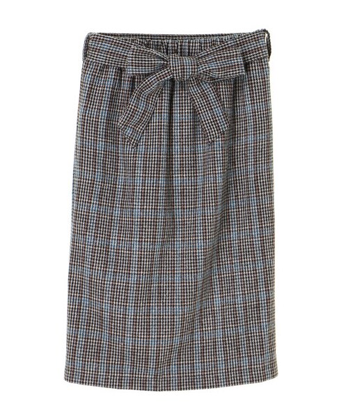 E hyphen world gallery（イーハイフンワールドギャラリー）の「・チェックペンシルスカート（スカート・ライトグレー/グレー/ベージュ・F）」の7枚目の写真
