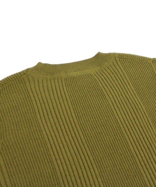 RNA-N（アールエヌエーエヌ）の「変形リブ5分袖プルオーバー（トップス・レディース・オフホワイト/ブラック/カーキ/杢グレー・M）」の9枚目の写真