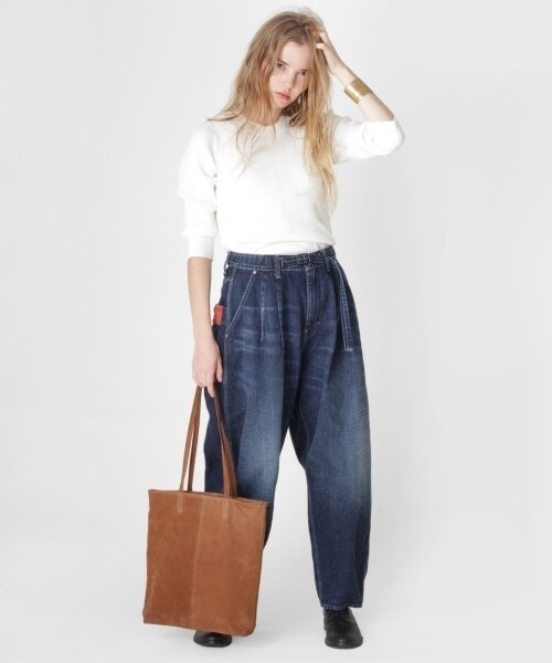 RNA-N（アールエヌエーエヌ）の「変形リブ5分袖プルオーバー（トップス・レディース・オフホワイト/ブラック/カーキ/杢グレー・M）」の19枚目の写真