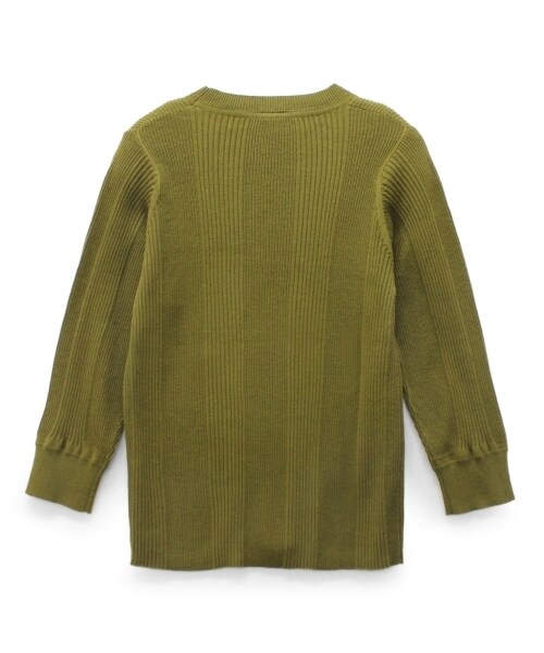 RNA-N（アールエヌエーエヌ）の「変形リブ5分袖プルオーバー（トップス・レディース・オフホワイト/ブラック/カーキ/杢グレー・M）」の5枚目の写真