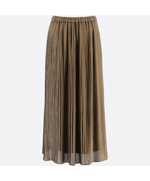 UNIQLO（ユニクロ）の「ハイウエストシフォンプリーツスカート（スカート・レディース・PINK 10/BLACK 09/OLIVE 56・XL/XXL/S/M/XS/L）」の2枚目の写真