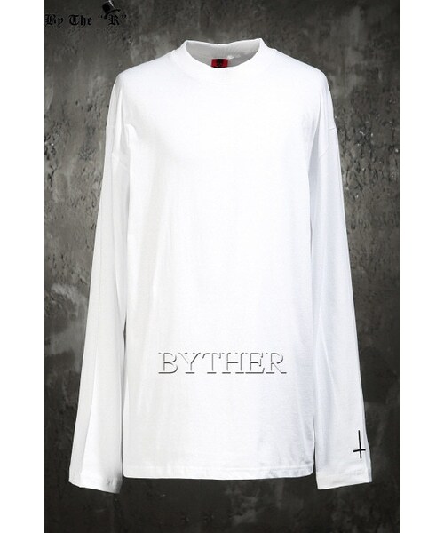 ByTheR(バイザアール)の「クロス刺繍クルーネックTシャツ(Tシャツ/カットソー・メンズ・ホワイト/ブラック・FREE)」の1枚目の写真