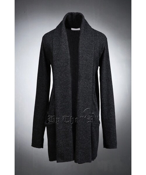 ByTheR（バイザアール）の「ショールカラーリブニットカーディガン（カーディガン/ボレロ・メンズ・グレー/ブラック・FREE）」の2枚目の写真