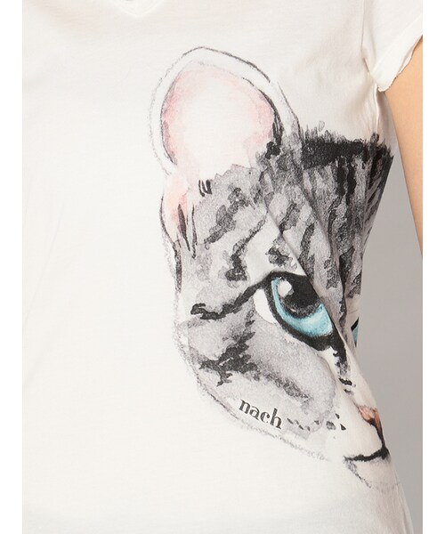 H.P.FRANCE（アッシュペーフランス）の「NACH|猫プリントTシャツ