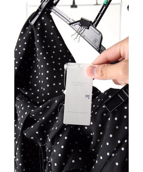 【エストネーション】サテンドットプリントオールインワン 38 ネイビー エストネーション】サテンドットプリントオールインワン 38 ネイビー