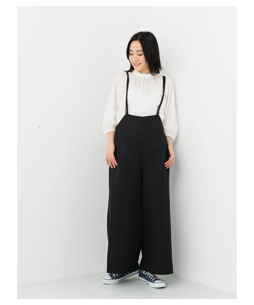 SEVENDAYS=SUNDAY（セブンデイズサンデイ）の「《WEB先行予約》P ダブルサス付サロペット（オールインワン・サロペット・ブラック/ベージュ/カーキ・M/L）」の4枚目の写真