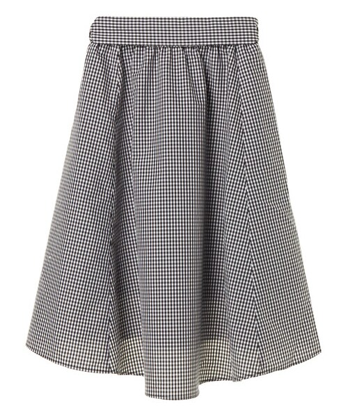 E hyphen world gallery(イーハイフンワールドギャラリー)の「リボン付ミディフレアスカート(スカート・ベージュ/カーキ/ギンガムチェック・F)」の2枚目の写真