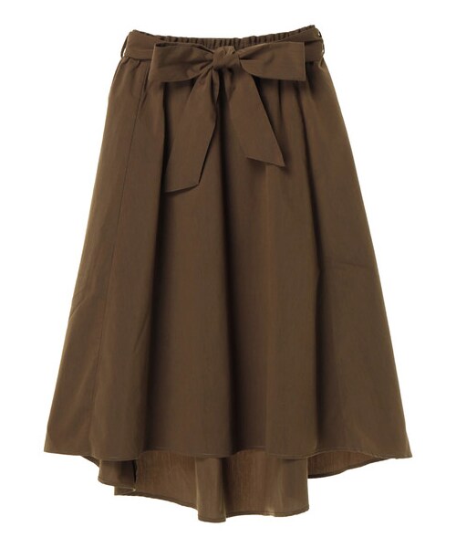 E hyphen world gallery(イーハイフンワールドギャラリー)の「リボン付ミディフレアスカート(スカート・ベージュ/カーキ/ギンガムチェック・F)」の7枚目の写真