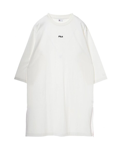 E hyphen world gallery（イーハイフンワールドギャラリー）の「FILAロングTワンピース（ワンピース/ドレス・ホワイト/杢グレー/ブラック・F）」の9枚目の写真