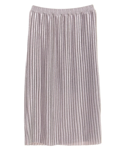E hyphen world gallery（イーハイフンワールドギャラリー）の「ラメプリーツスカート（スカート・シルバー/ブラック・F）」の2枚目の写真