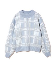 トップス andequal checked pattern knit checked pattern knit – andequal