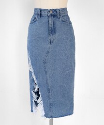 DHOLIC | アンバランスダメージデニムスカート(デニムスカート)