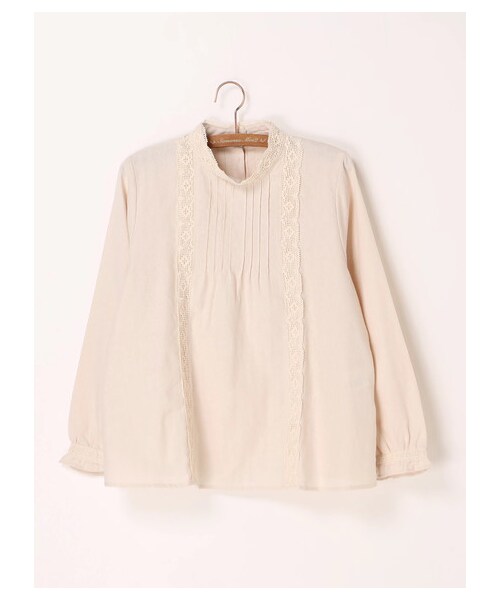 Samansa Mos2（サマンサ モスモス）の「スタンドレース衿ブラウス（トップス・アイボリー/ブラック/ベージュ・F）」の9枚目の写真