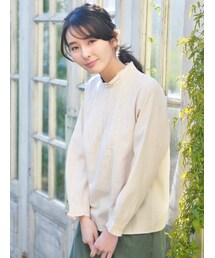 Samansa Mos2 | スタンドレース衿ブラウス(トップス)