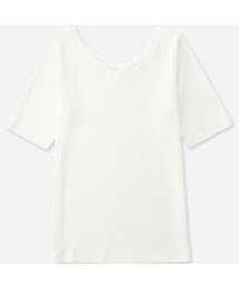 UNIQLO | 2WAYリブT（5分袖）(Tシャツ/カットソー)