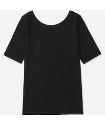 UNIQLO | 2WAYリブT（5分袖）(Tシャツ/カットソー)