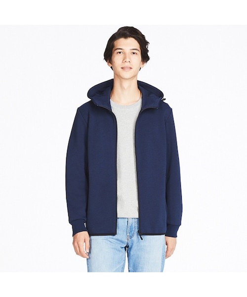UNIQLO（ユニクロ）の「ドライストレッチフルジップパーカ（長袖）（パーカー・メンズ・RED 17/WHITE 00/NAVY 69/GRAY 03/DARK GRAY 08/BLUE 67/BLACK 09・XL/L/M/S/4XL/3XL/XXL/XS）」の6枚目の写真