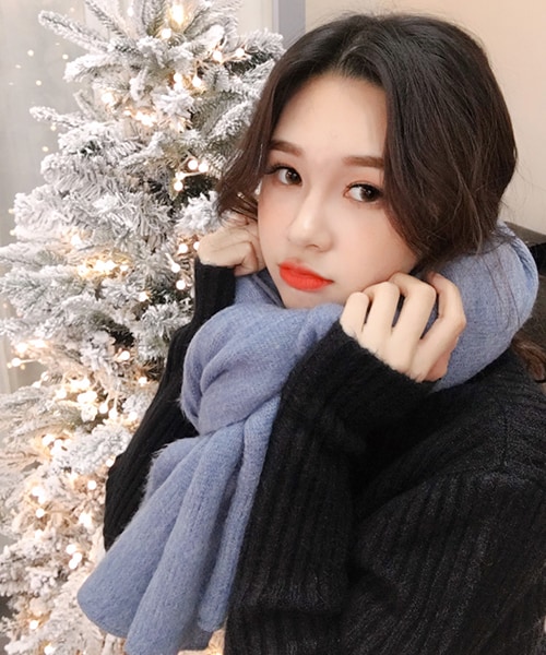 DHOLIC（ディーホリック）の「アクリルニットマフラー（マフラー・レディース・ホワイト/ブルー/ベージュ/ブラウン/グレー/ブラック/その他/ピンク・FREE）」の6枚目の写真